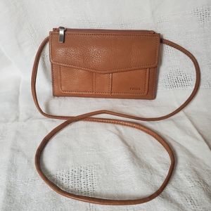 Fossil Tan Leather Wallet Crossbody